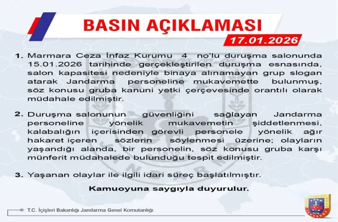 Jandarma Genel Komutanlığı: "Gruba kanuni yetki çerçevesinde orantılı olarak müdahale edilmiştir"
