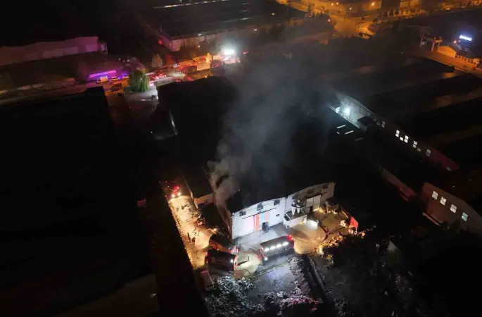 Kayseri’de sünger fabrikasında yangın
