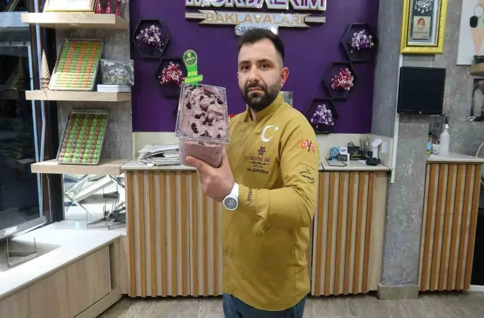 Kilis’in ’horoz karası’ üzümü dondurmaya dönüştü
