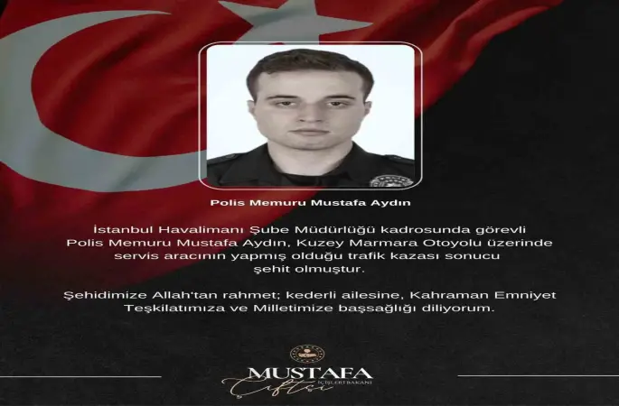 Kuzey Marmara Otoyolu’ndaki kazada 1 polis memuru şehit oldu
