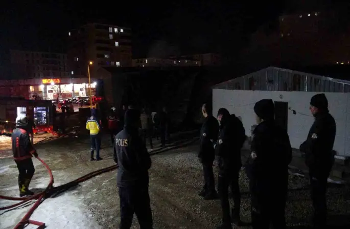 Malatya’da şantiyede korkutan yangın
