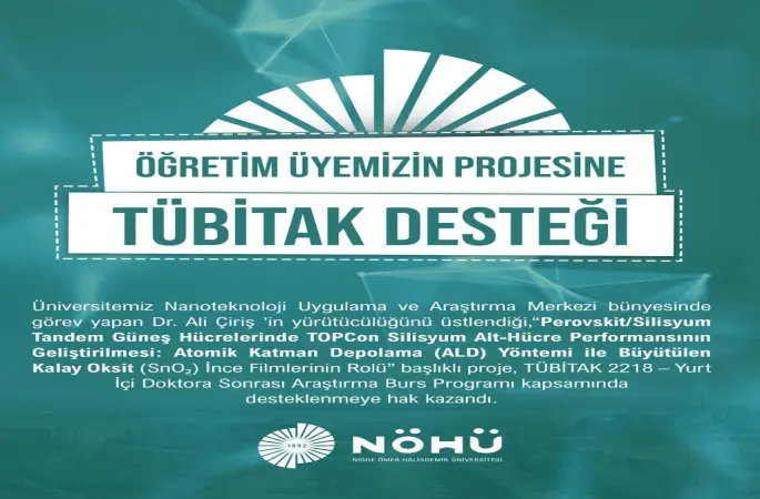 Niğde Ömer Halisdemir Üniversitesi TÜBİTAK desteği aldı
