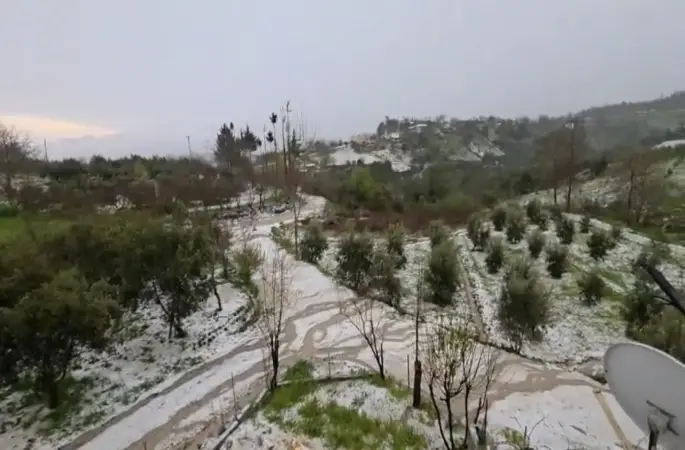 Osmaniye’de dolu yağışı
