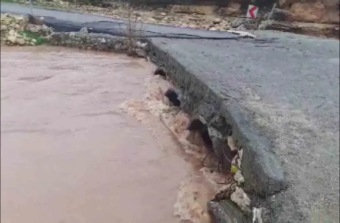 Sağanak sonrası dereler coştu, köprüler hasar aldı
