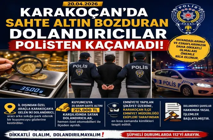 Sahte altın bozduran dolandırıcılar polisten kaçamadı
