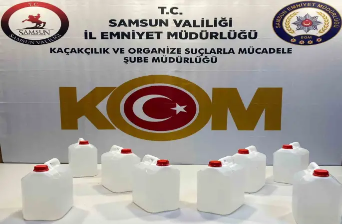 Samsun’da 40 litre kaçak etil alkol ele geçirildi
