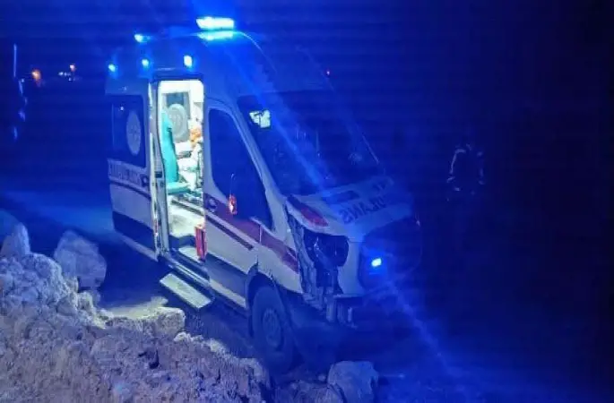 Siirt’te hasta taşıyan ambulans ata çarptı
