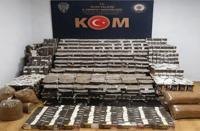 Sivas’ta on binlerce makaron ele geçirildi
