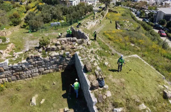 Tarihi surlarda kapsamlı temizlik çalışması
