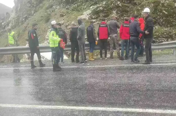 Tatvan’da beton mikseri dereye uçtu
