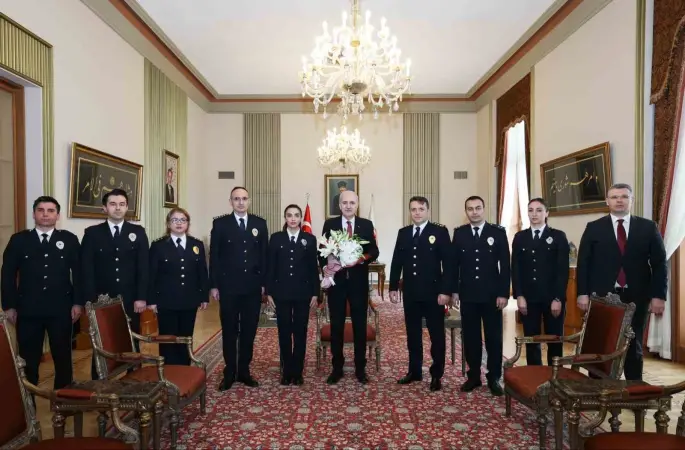 TBMM Başkanı Kurtulmuş, TBMM Koruma Daire Başkanı Çelik ve emniyet mensuplarını kabul etti
