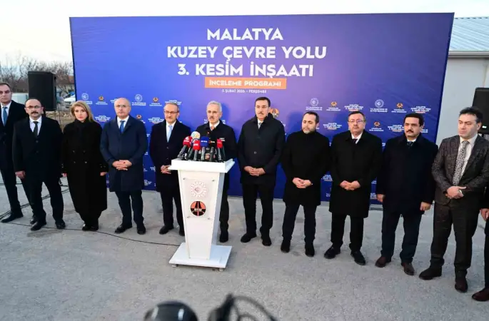 Ulaştırma ve Altyapı Bakanı Uraloğlu, Malatya Kuzey Çevre Yolu şantiyesinde inceleme yaptı
