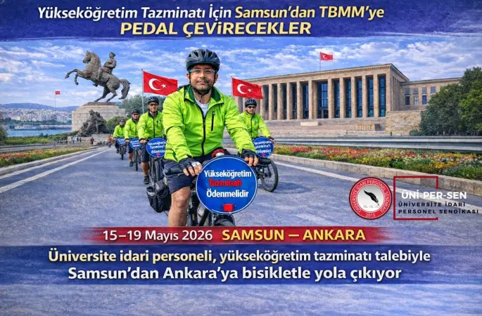 ÜNİPERSEN’den Samsun’dan TBMM’ye bisikletli eylem
