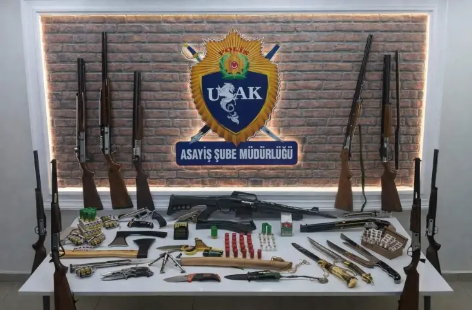 Uşak’ta galericiler sitesinde asayiş denetimi
