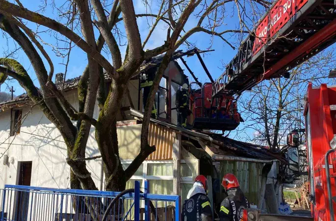 Yangını söndürmeye çalışan ev sahibi yaralandı
