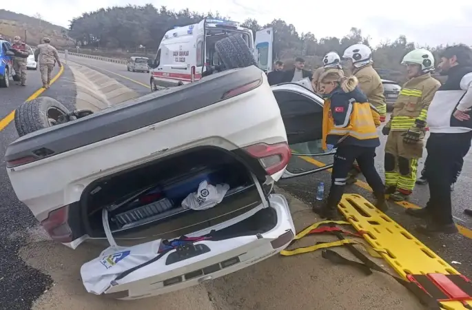 Yayladağı’nda takla atan otomobilin sürücüsü yaralandı
