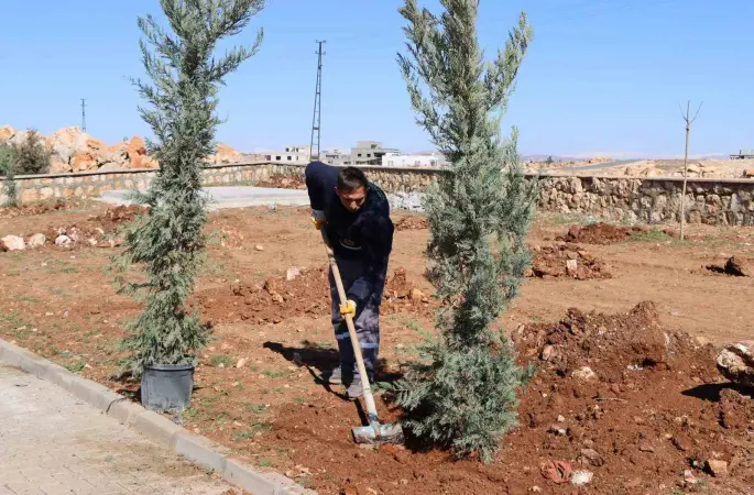 Yukarıgöklü Kent Parkı yeşile bürünüyor
